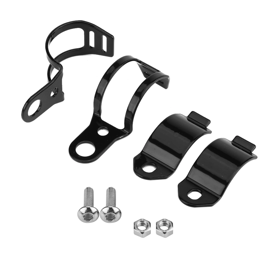 2Pcs Motorcycle Turn Light Mount Bracket Fit for 30-45mm Front Fork Scooter (Black)