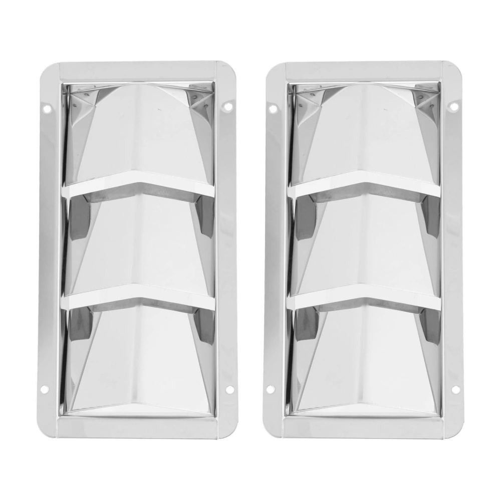 Pair Marine Air Vent Cover 3 Slots 210x110mm Rectangle Louver 304 Stainless Steel Universal for Boats