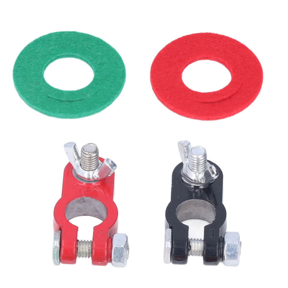 2PCS Battery Terminal Clamps Quick Release Connectors Black Red Universal for Cars Trucks Boats