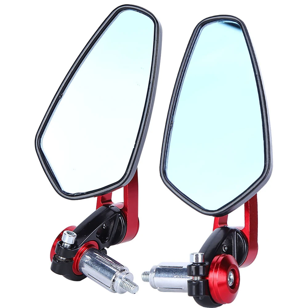 Universal Motorcycle Motorbike Aluminum Alloy 7/8" 22mm Bar End Side Rearview Mirrors Red