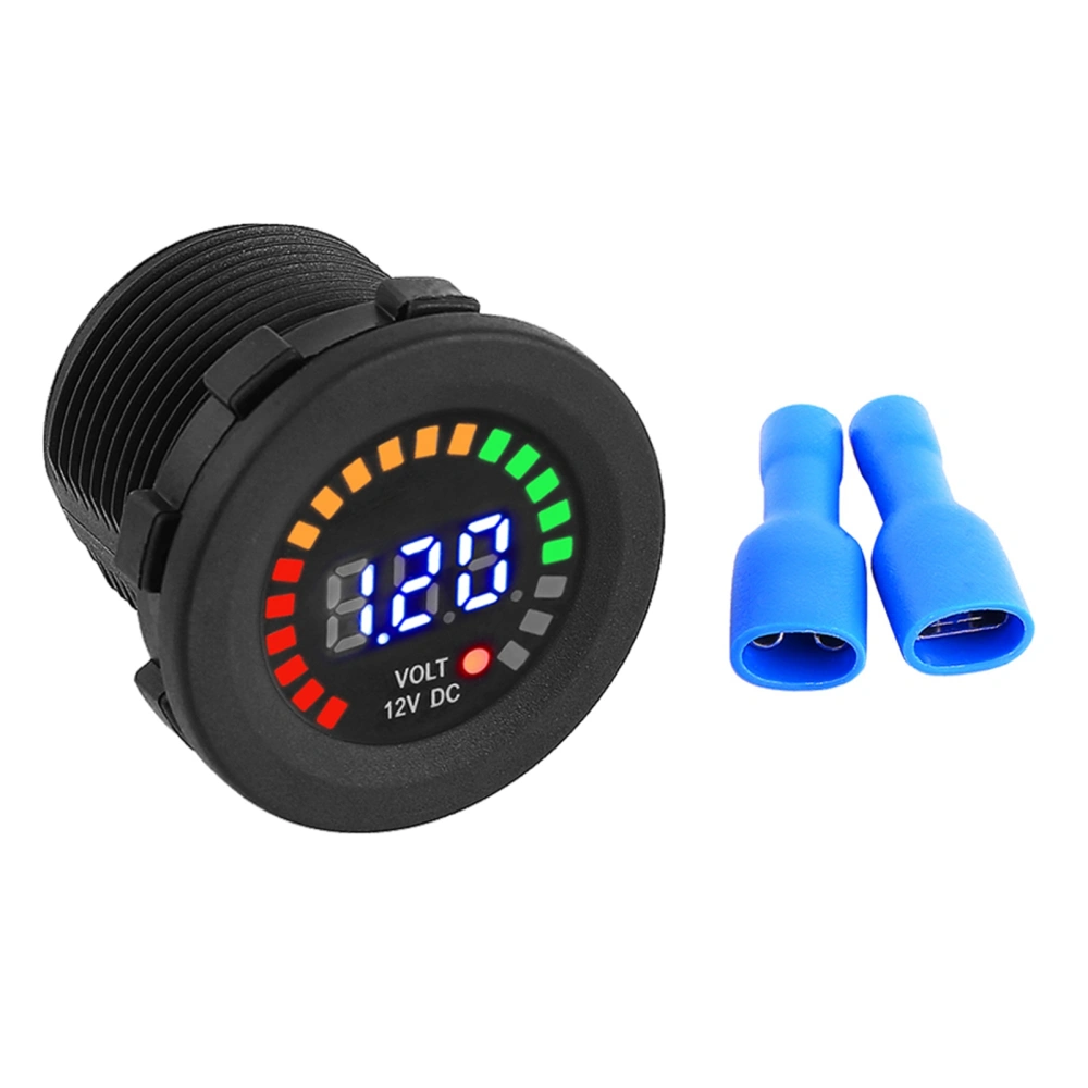 12 V Motorcycle Car LED Digital Display Voltmeter Waterproof Voltage Volt Meter Gauge Black New