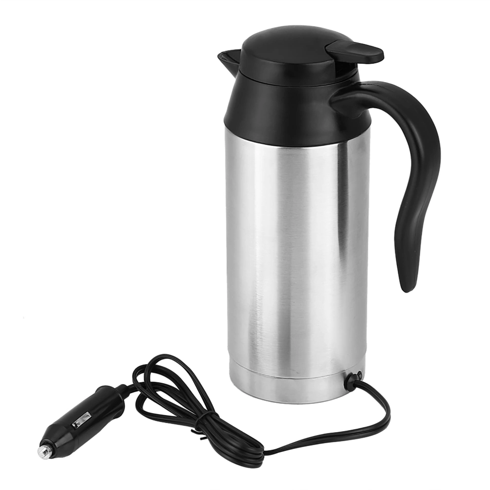 750ml 12V Car Stainless Steel Cigarette Lighter Heating Kettle Mug Electric Travel Thermoses