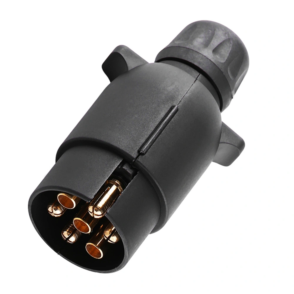 BuyWeek 12V 7 Pin Electric Trailer Plug N Type Plastic 7 pole Wiring Connector Adapter Black