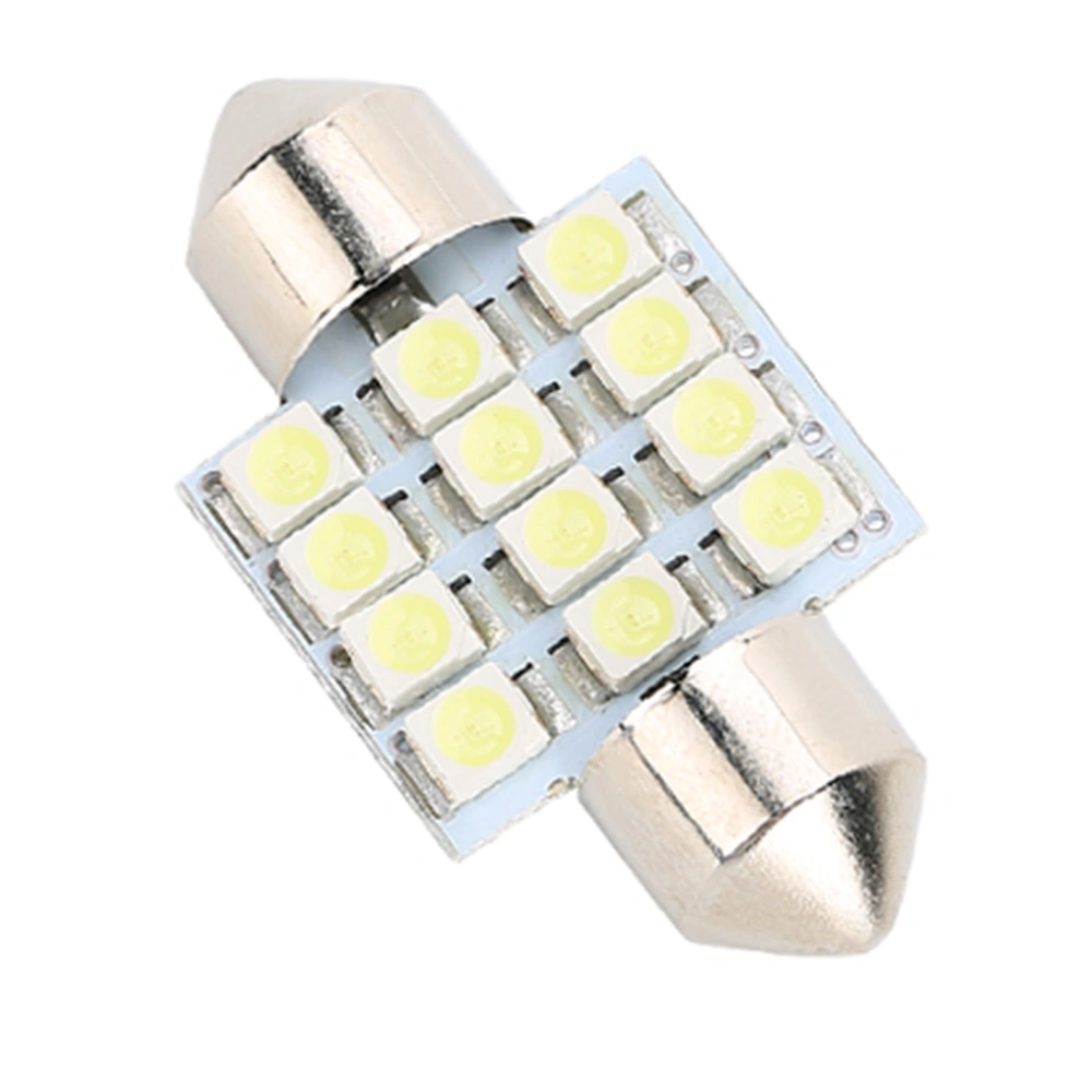 White LED Car Bulb 31mm Festoon 12 SMD Dome Map Interior Light Lamp DE3175