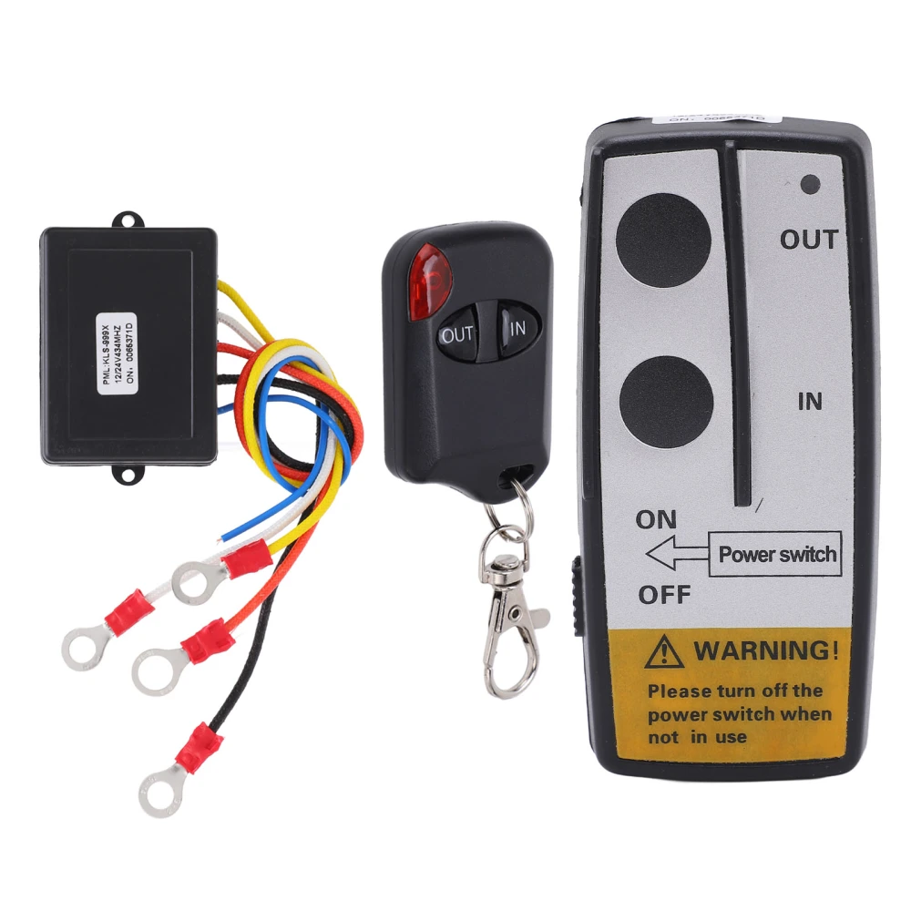 Wireless Winch Remote Control Kit with Receiver 12V 24V 75ft Long Range Universal Accessory