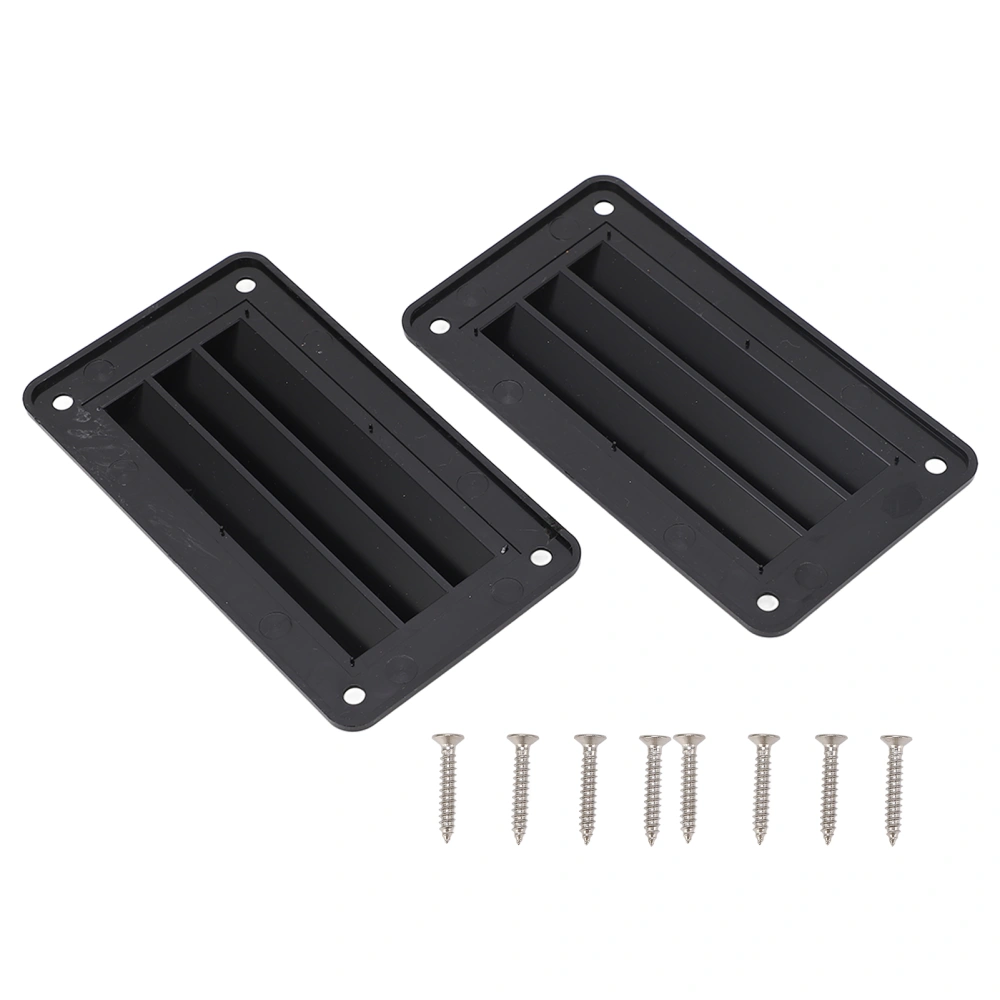 2pcs RV Air Vent Louver Professional Bathroom Office Ventilation Outlet Grille Louver for Boat Yacht Home Black