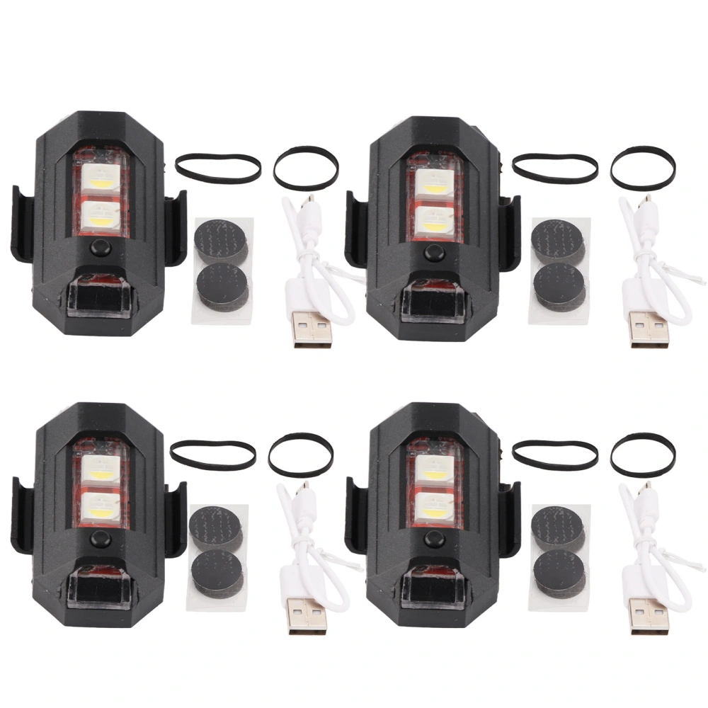 4 Pcs Anti Collision Lights 7 Colors Modes LED Flashing Warning Safety Lamps for Drones Motorcycles ATVs Bicycles