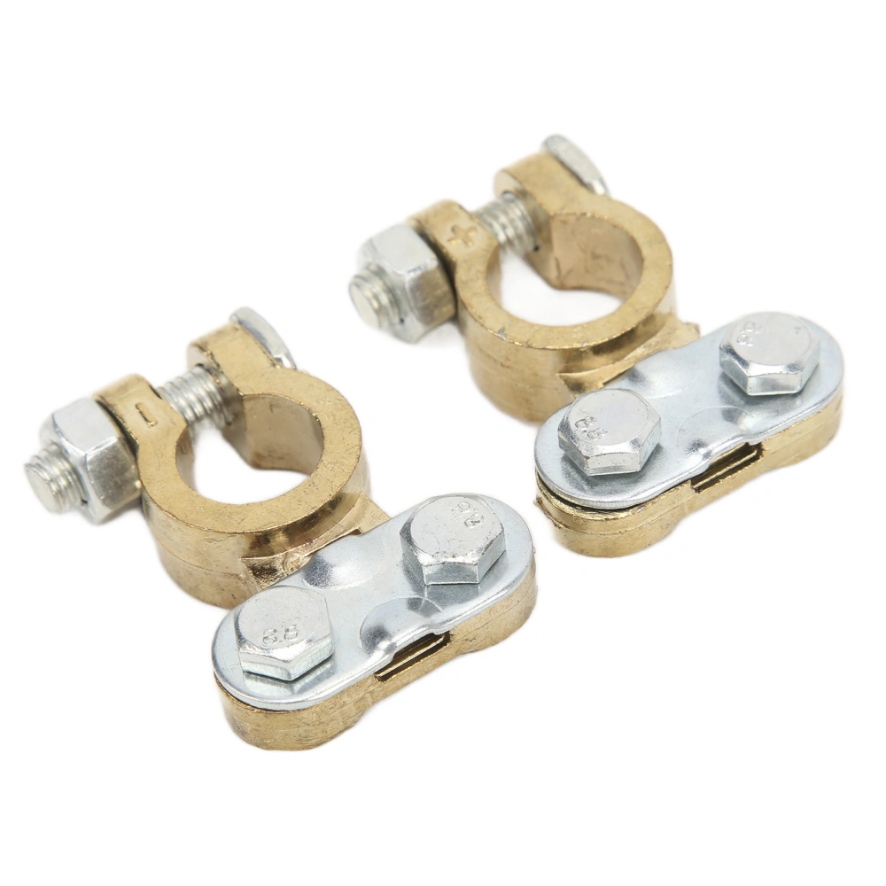 1 Pair of Car Battery Terminals Corrosion Resistance Metal Battery Terminal Clamp Connectors for Cars