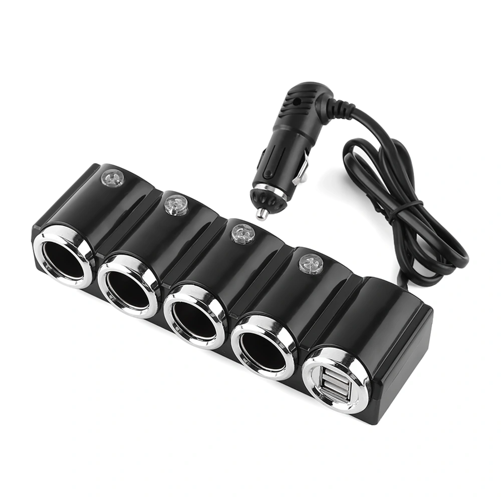 DC 12V/24V USB 4 Way Car Cigarette Lighter Socket Splitter Power Charger Adapter Popular