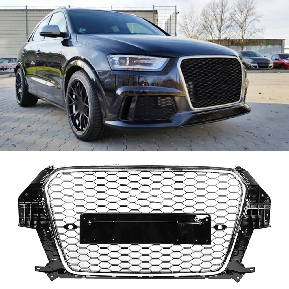 BuyWeek For RSQ3 Style Car Front Bumper Mesh Grille Grill for Q3/SQ3 13‑15