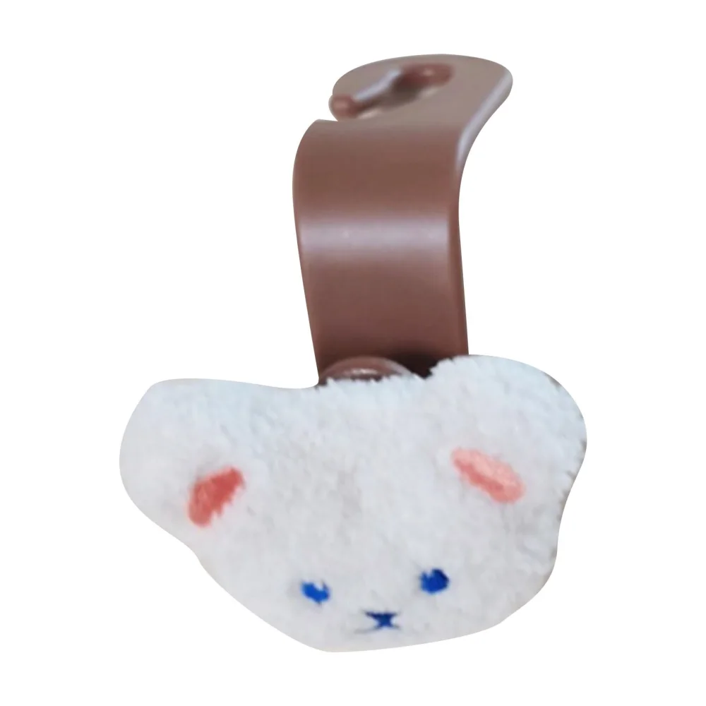 Car Purse Hook Little Bear Style Easy Mounting Safe Plastic Soft Plush Car Headrest Hook for Vehicle Bag Bottle Type 1