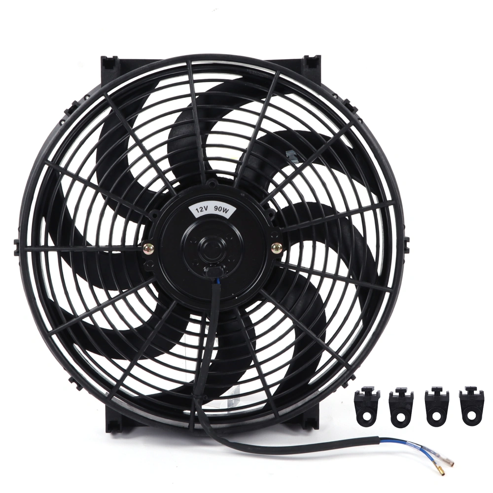 14in Universal Electric Radiator Cooling Fan Mounting Kit 12V 90W Slim Fan Push Pull