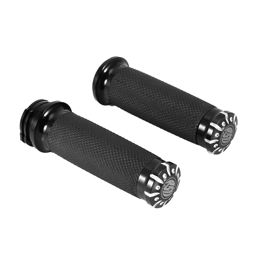 1in Motorcycle Handle Bar Hand Grips For Softail Cruiser Chopper Black US