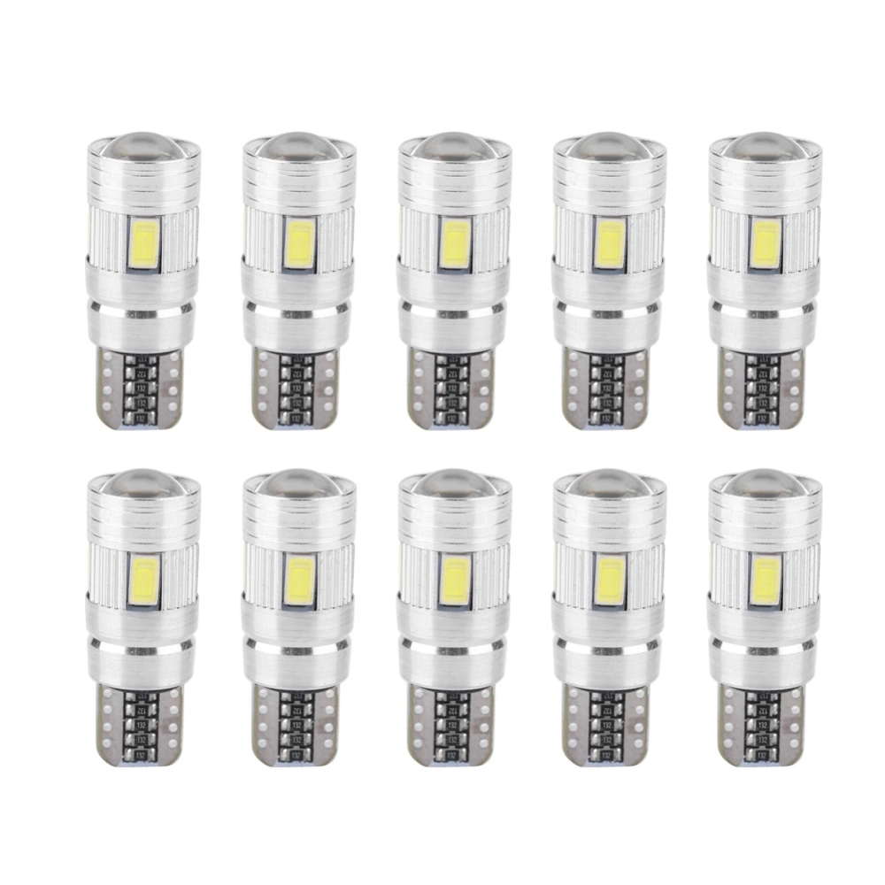 BuyWeek 10pcs T10 5630 6SMD W5W Car Decoding LED Canbus Bulb Error Free Side Marker License Plate Light