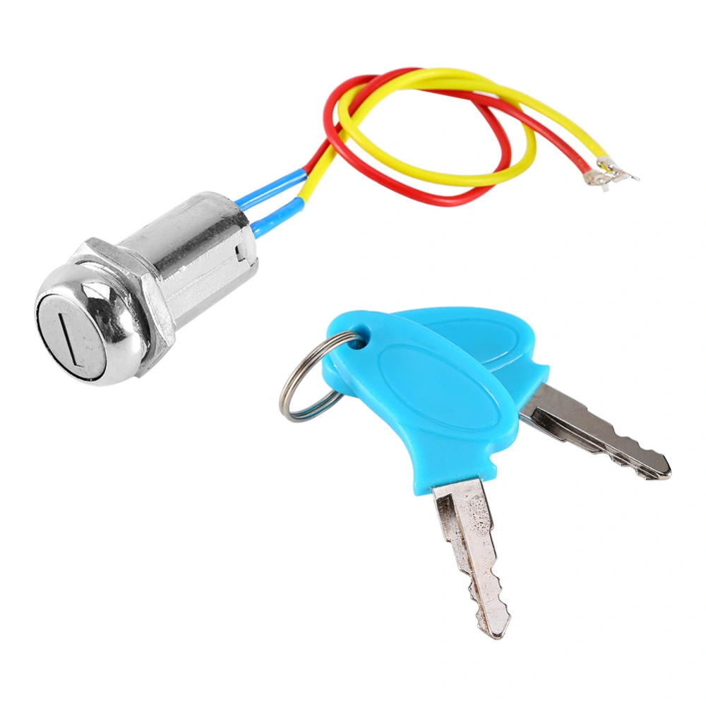 BuyWeek 2 Wire Key Ignition Switch locking Keys Lock For Electric Scooter ATV Moped Kart