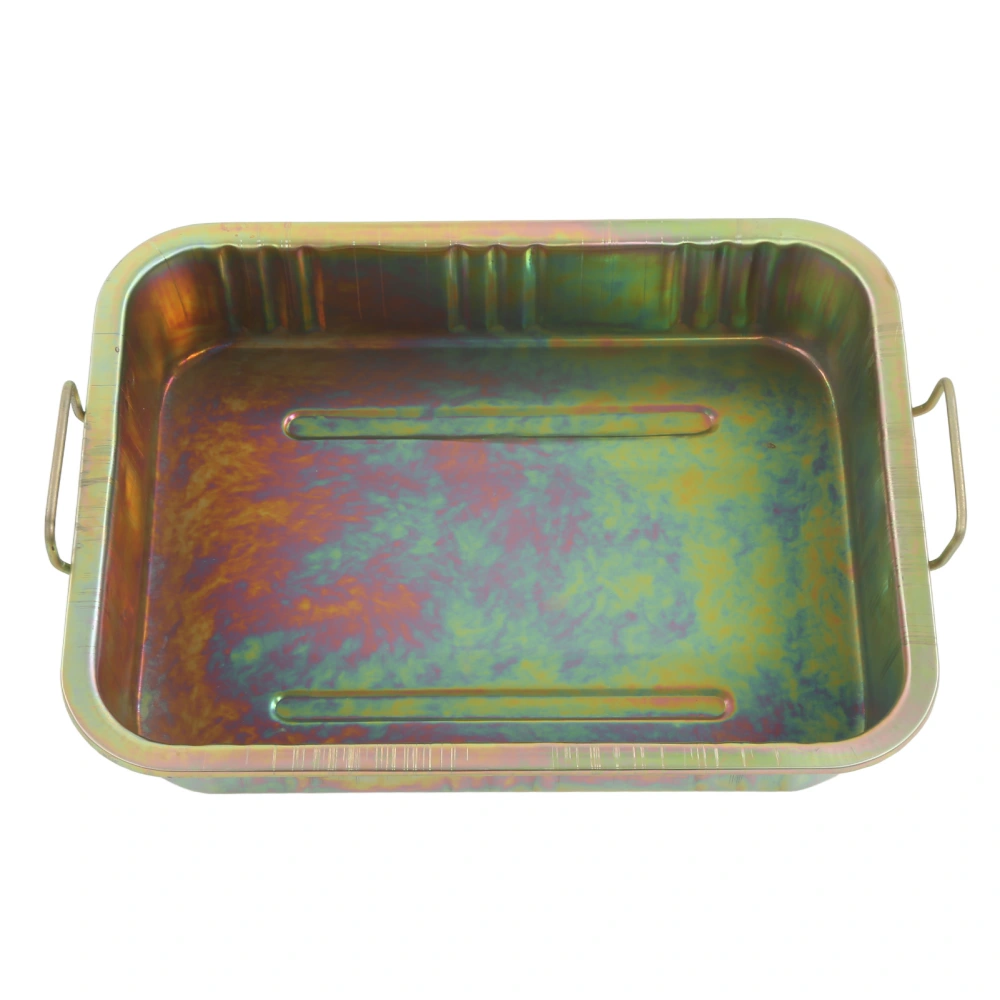 Galvanized Oil Drip Tray Pan Professional Metal Drain Container Universal Auto Repair Tool for Vehicle 500x380x95mm/19.69x14.96x3.74in