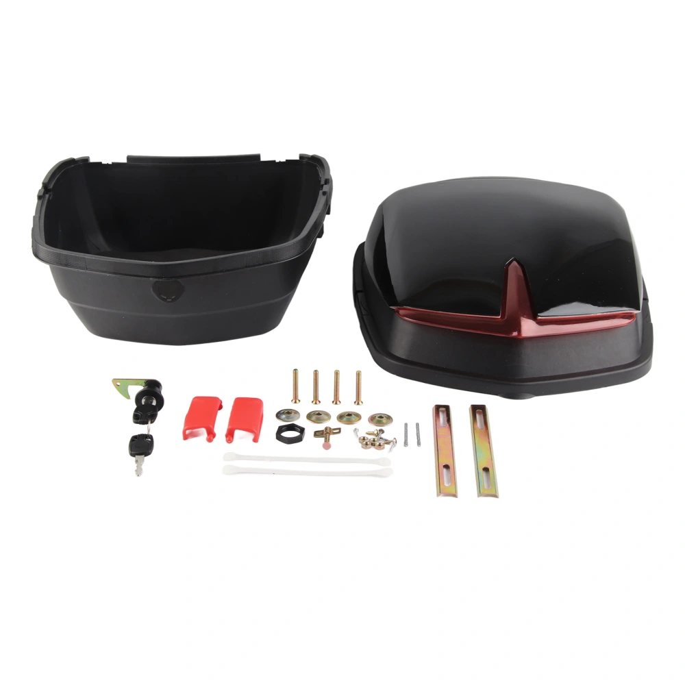 Scooter Tail Trunk Waterproof Impact Resistant Large Capacity Universal Motorcycle Rear Top Box Black