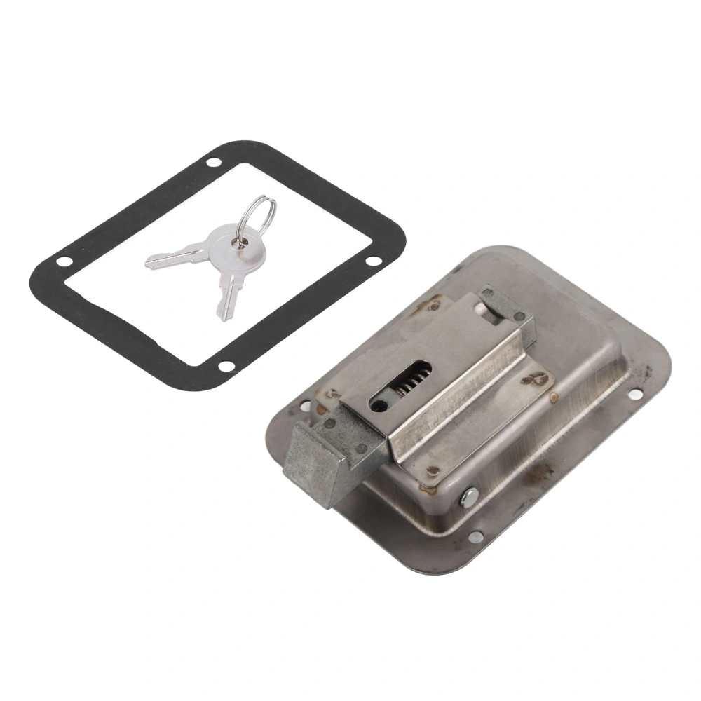 304 Stainless Steel Paddle Door Latch Toolbox Lock Flush Mount with 2 Keys for RV Trailer Fire Trucks