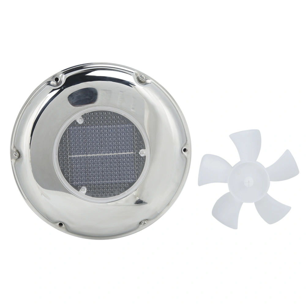 BuyWeek Stainless Steel Boat Exhaust Fan Solar Powered Ventilation Vent Fan