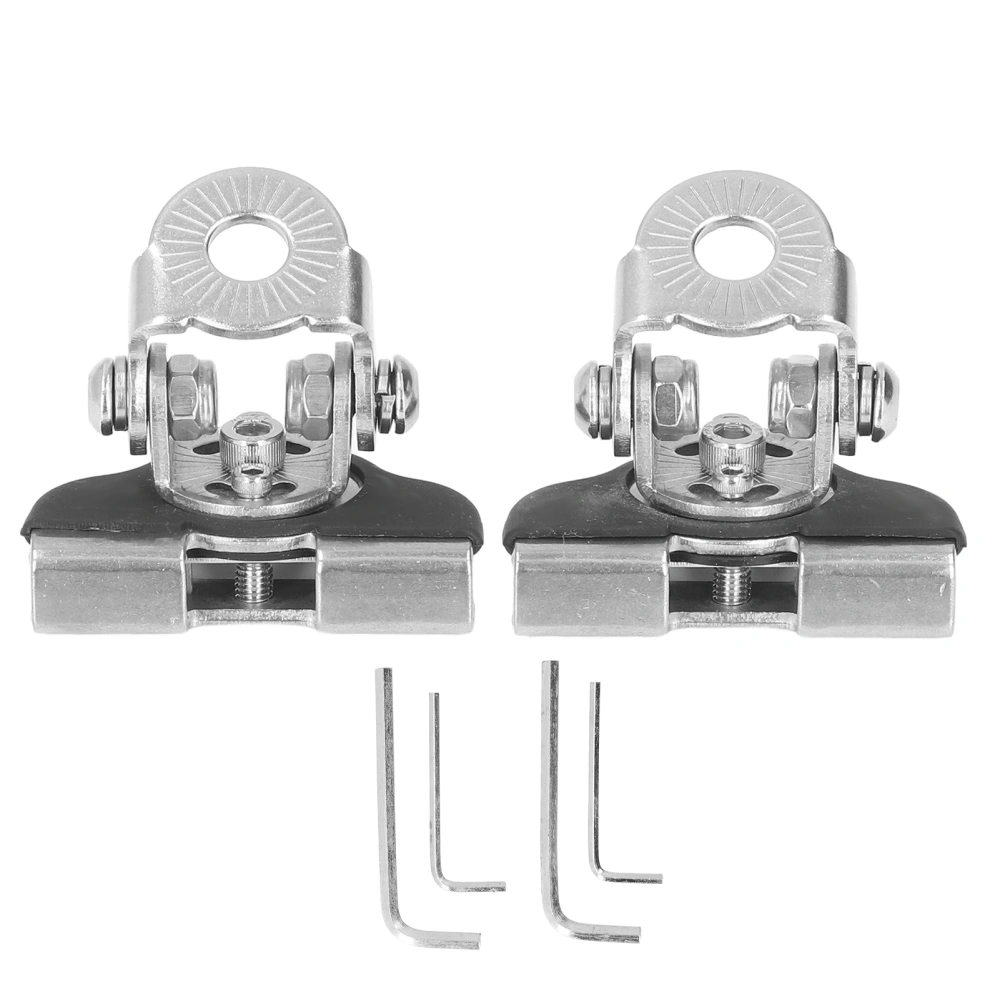 2pcs Hood LED Light Bar Mounting Bracket Adjustable 304 Stainless Steel Universal Work Lamp Mount Clamp