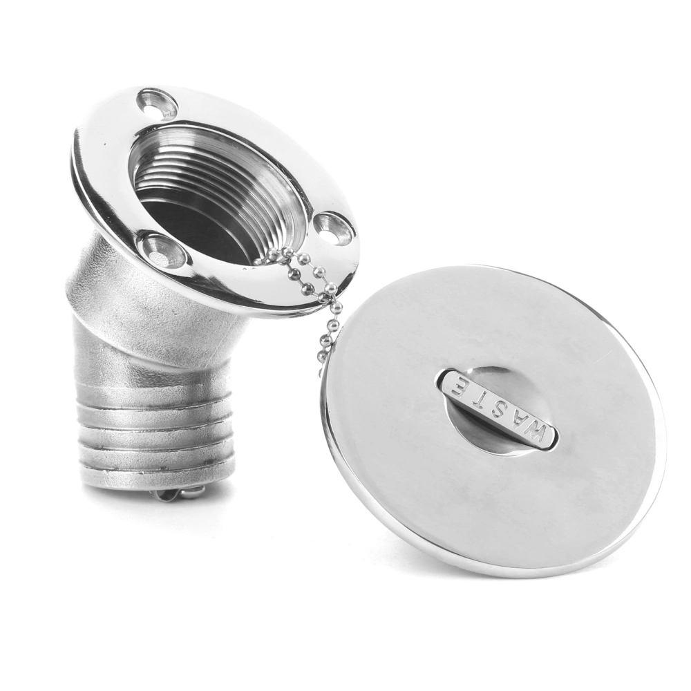 Water Fuel Injection Port Marine 38mm Stainless Steel for Yacht Fishing Boat RV Speedboat