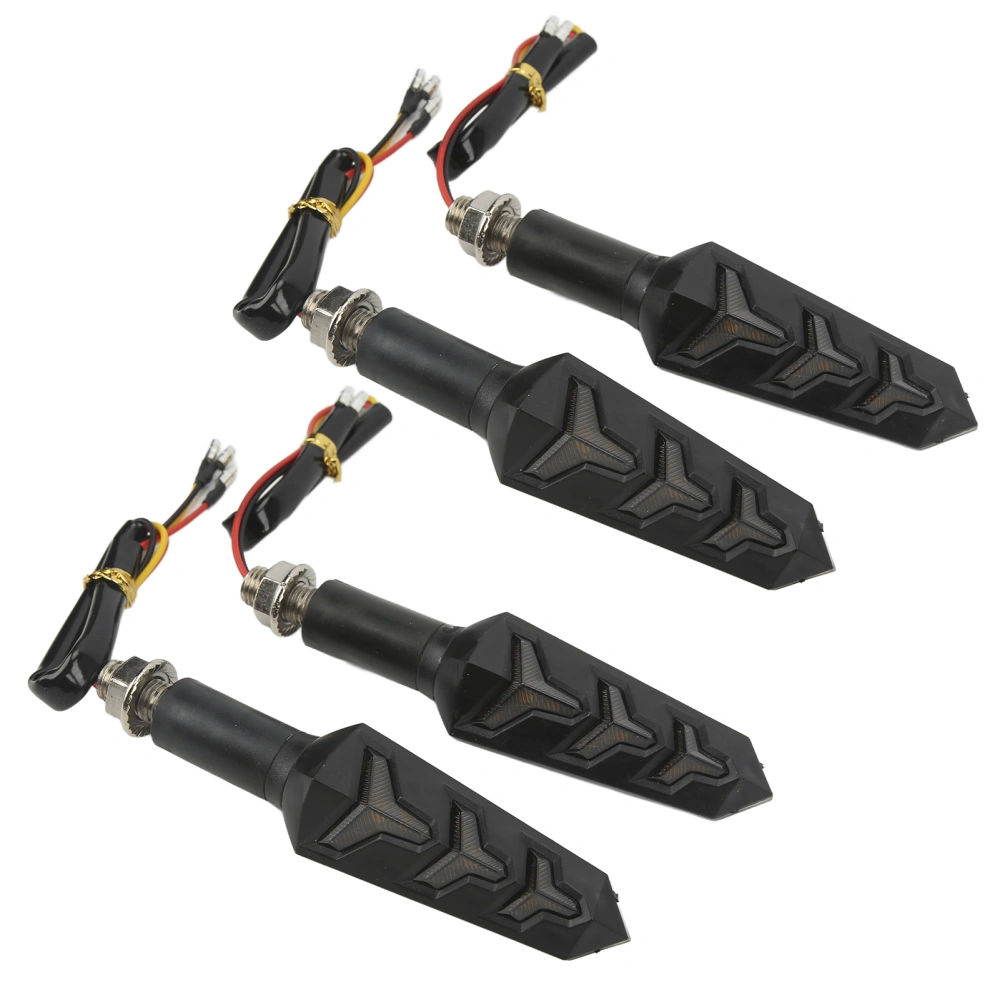 4Pcs Motorcycle LED Turn Signals Daytime Running Lights Blinker Front Rear Indicators 12V Amber