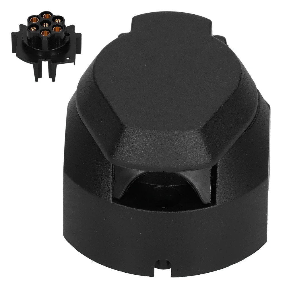 European 7 Hole Adapter Waterproof Connector Power Cord Socket for Trailer RV Commercial Vehicle