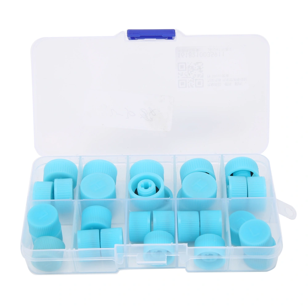 BuyWeek 30Pcs A/C Refrigerant Port Cap Replacement Air Conditioning Charging Valve Dust Cover