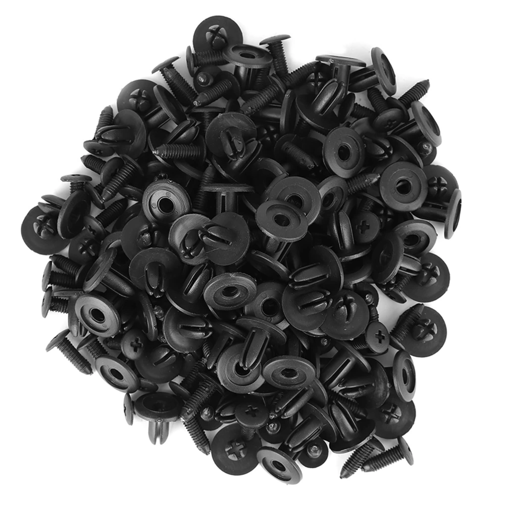 100Pcs Car Plastic Rivets 6mm Hole Dia Fastener Fender Bumper Push Pin Clip AP