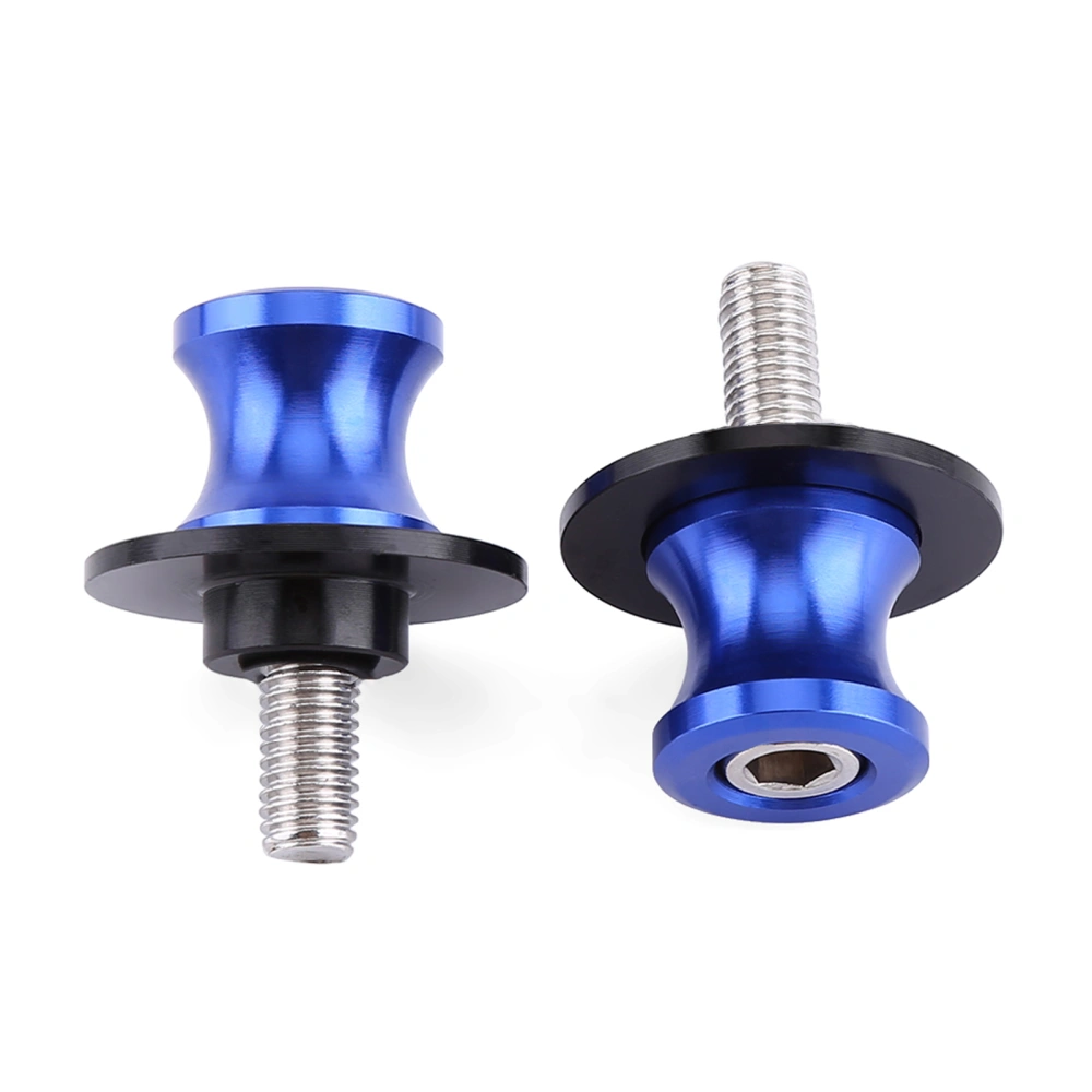 BuyWeek Motorcycle CNC Rear Stand Swing Arm Spool Sliders Stand Swingarm Bobbins(6mm, Blue)