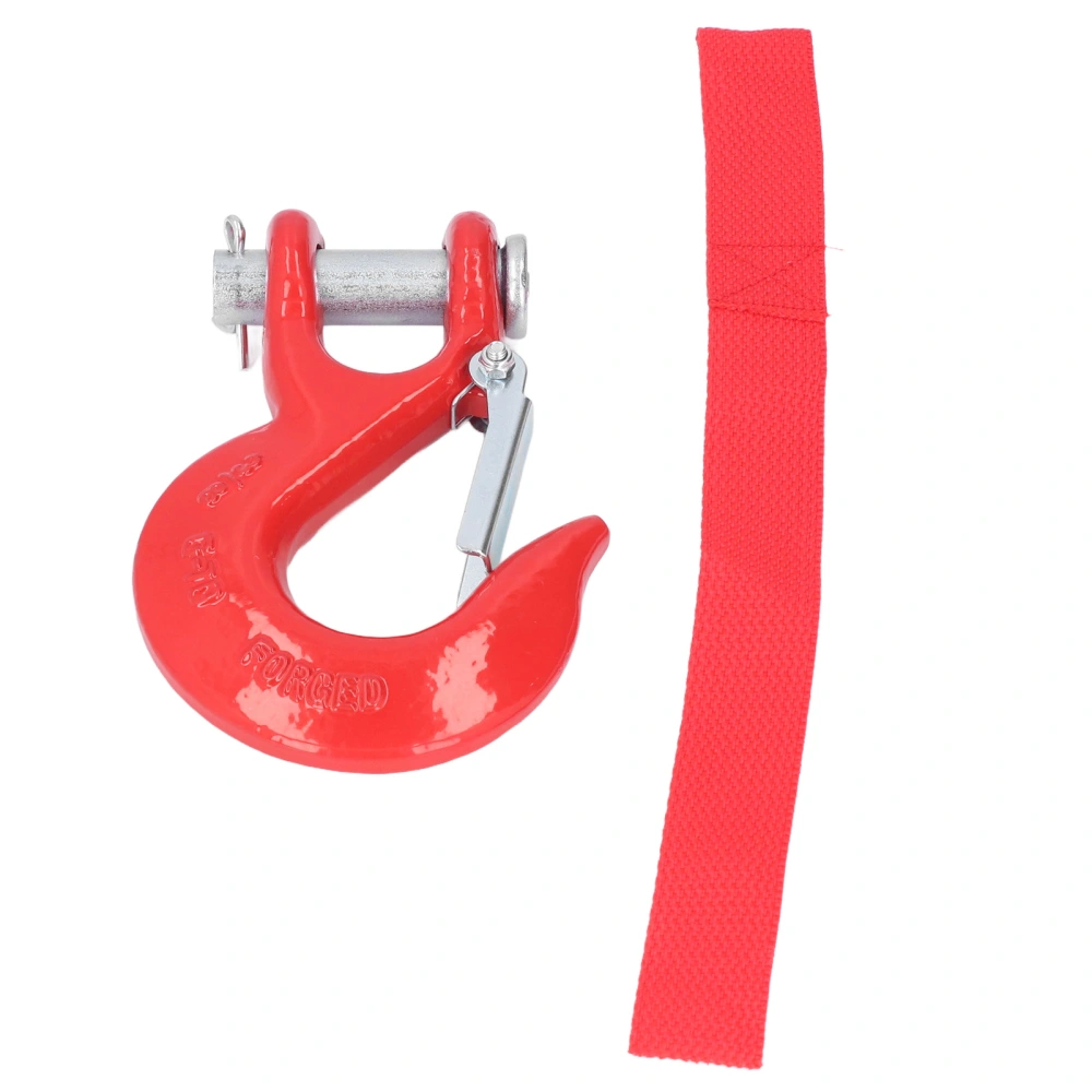 3/8in Clevis Safety Hook Steel 18000lbs Limit Capacity Antirust for Port Off Road Rescue LiftingRed