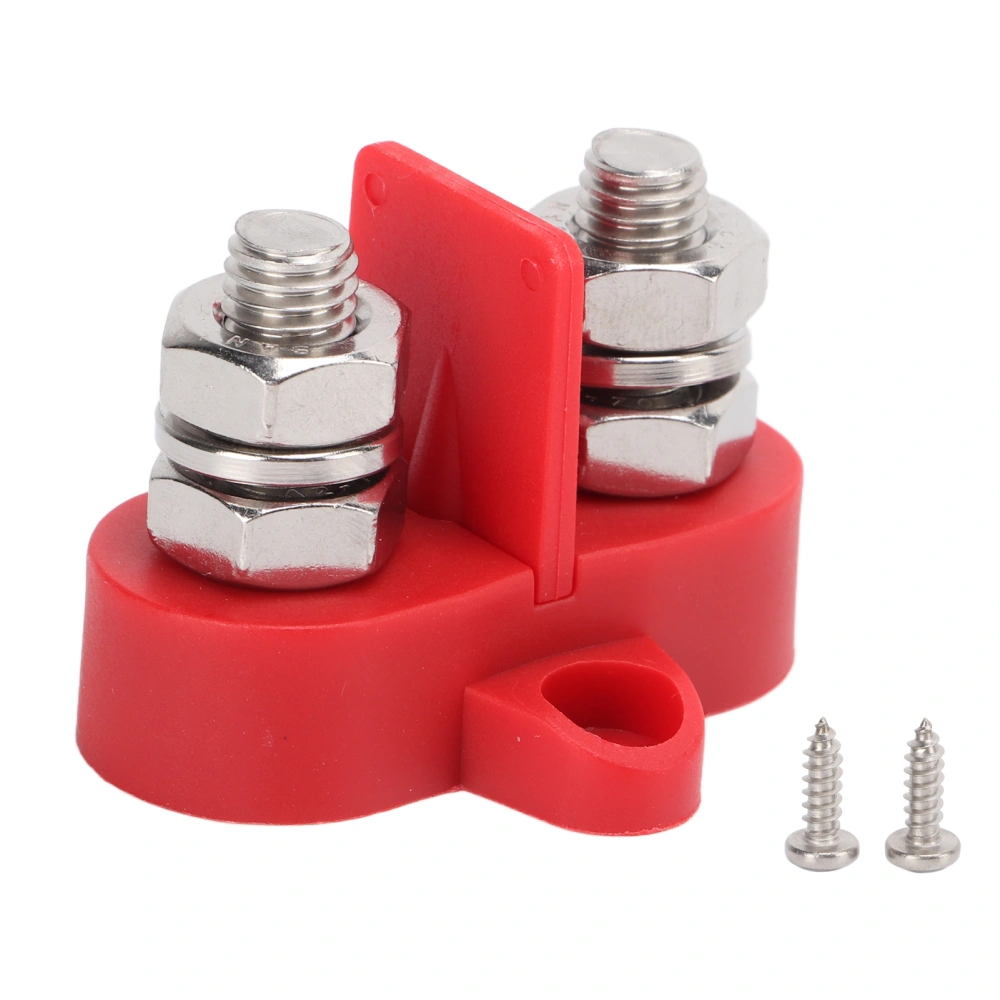 BuyWeek DC 48V Bus Bar Terminal Block 5/16in M8 Insulated Dual Positive Power Distribution Junction Stud with SpacerRed