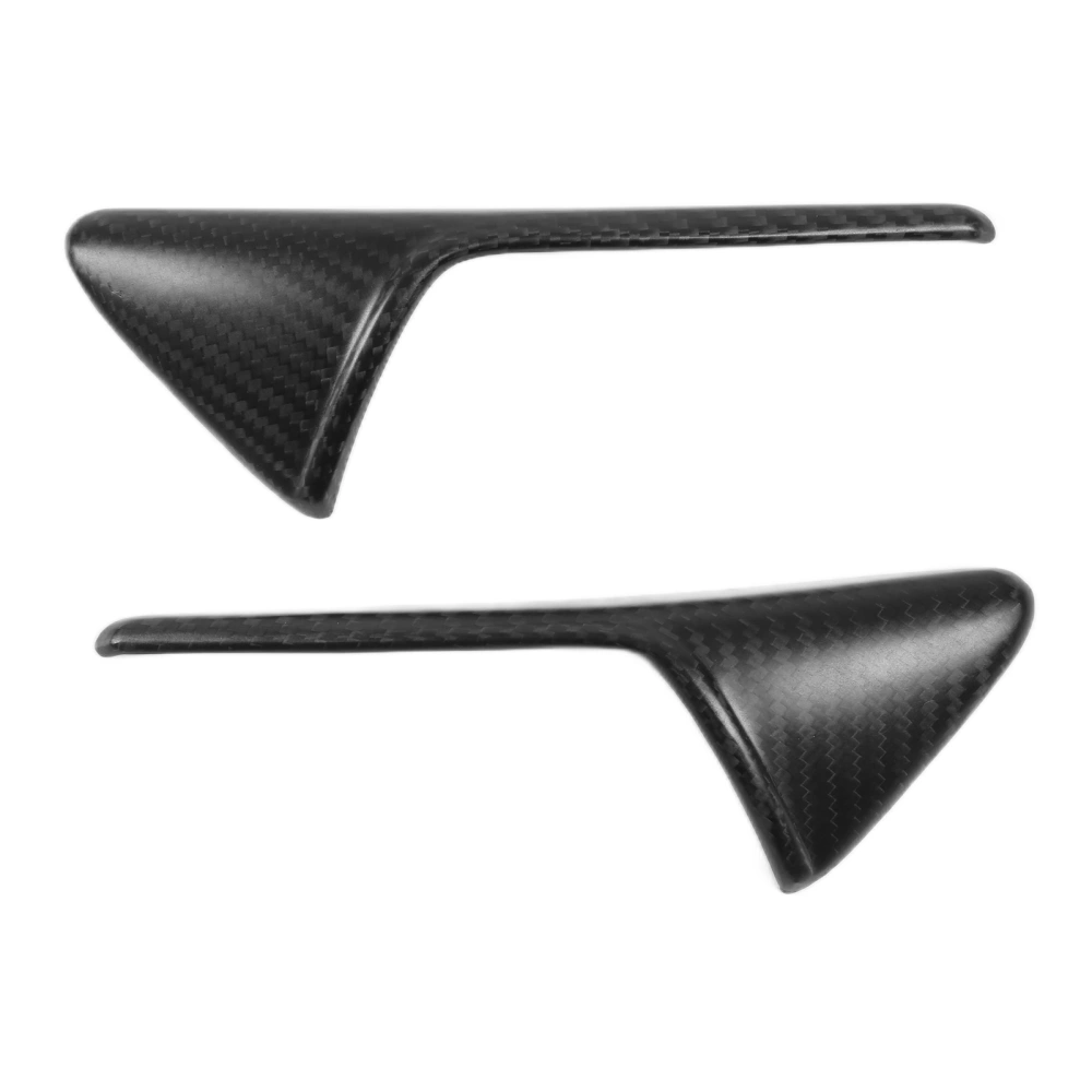 1 Pair Side Camera Vent Cover Trim Real Carbon Fiber Decor Replacement for Tesla Model 3 Model Y Matte