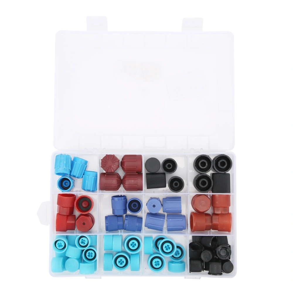 77pcs Air Conditioning Valve Core Caps Replacement A/C System Repairing Accessory for Car