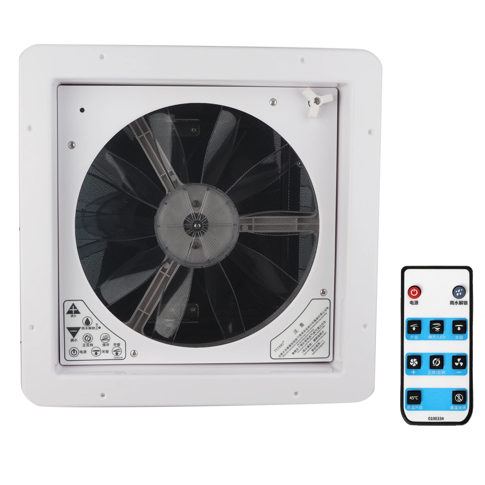 BuyWeek Electric Vents Fan 2-Way Air Ventilation with Remote Control for RV Caravan Bus Bathroom 13.4x13.4in24V