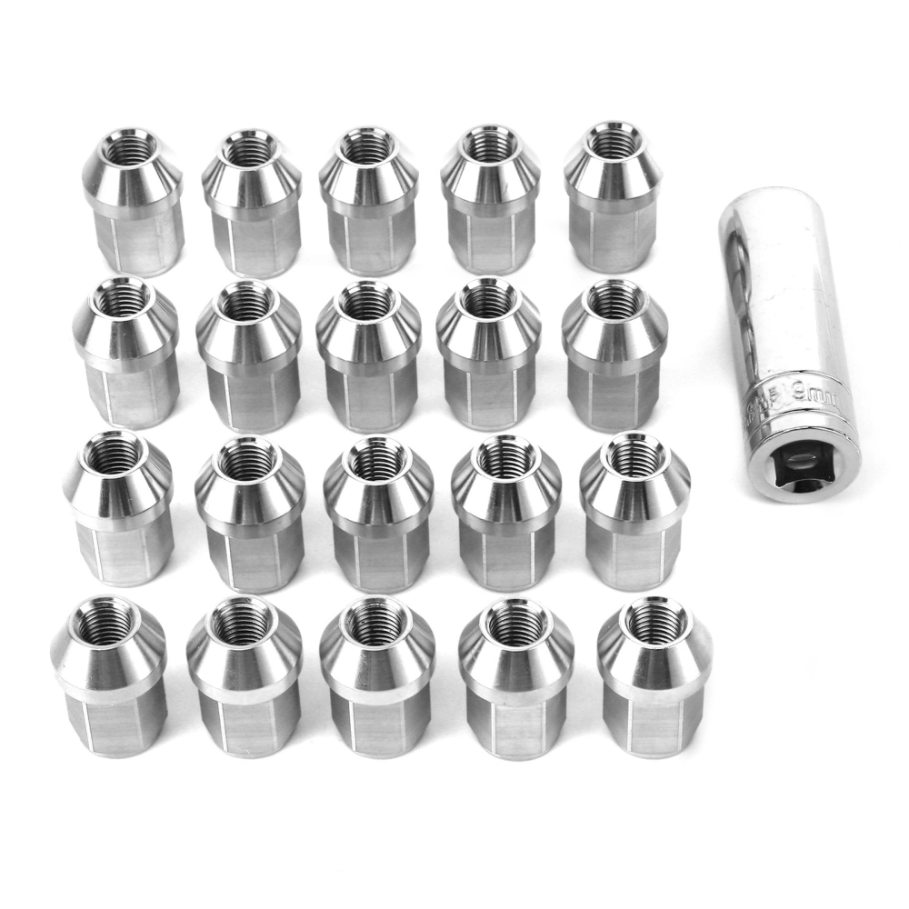 20pcs Stainless Steel Wheel Lug Nuts M12x1.5 Thread Universal Auto Car Accessories