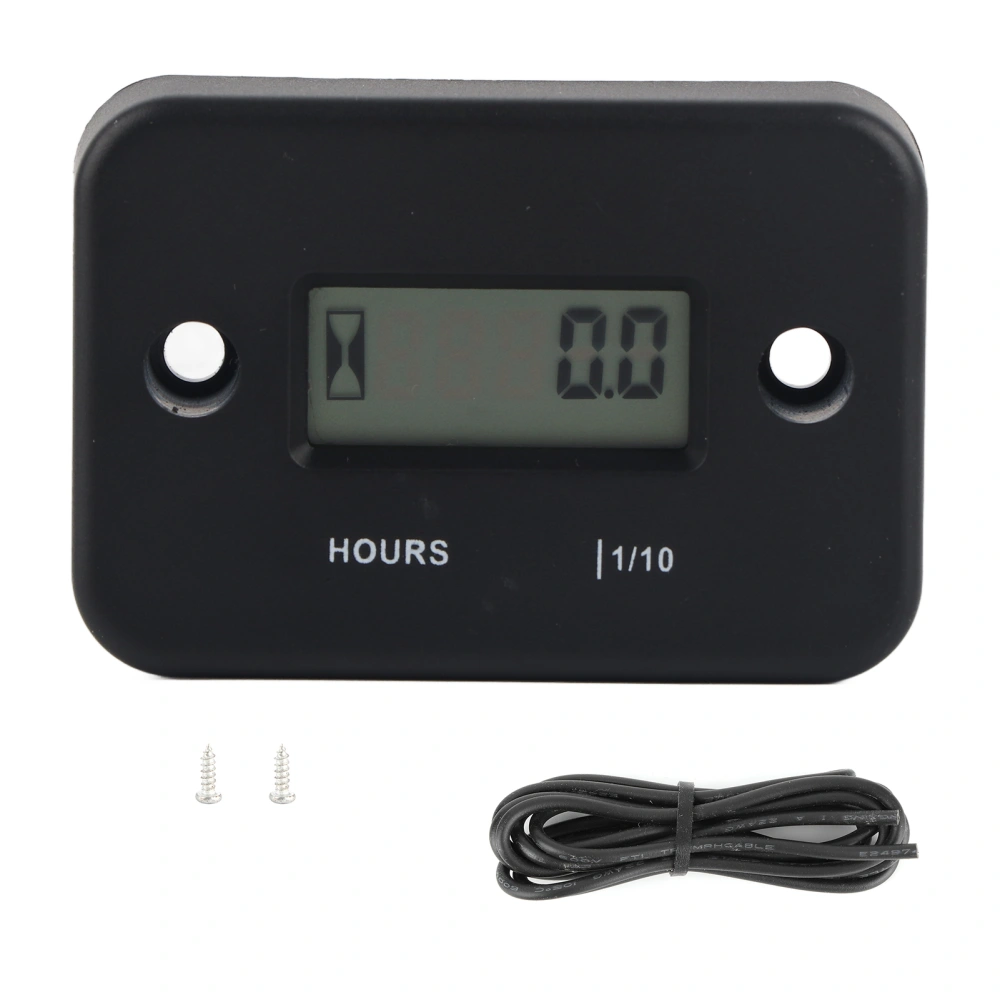 Inductive Digital Hour Meter Small Waterproof For Gas Engine Lawn Mower Motorcycle ATV UTV