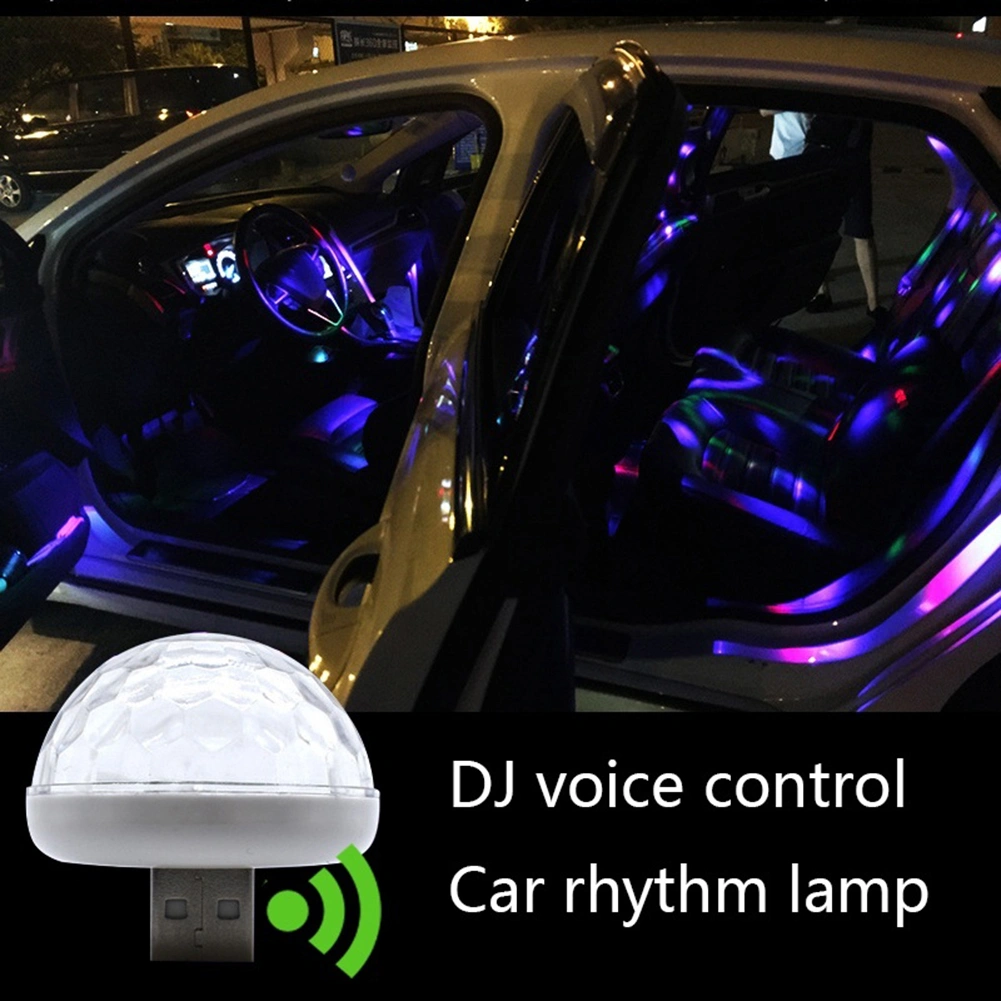 Mini Portable USB Crystal Ball Light LED Colorful Effect Sound Control Stage Lamp Home Party Decoration