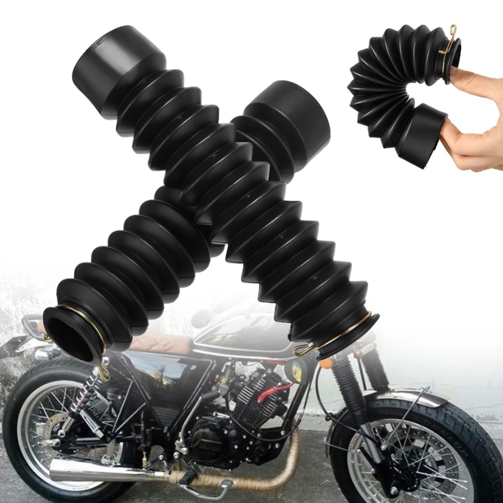 BuyWeek 2Pcs 42mm Motorcycle Rubber Front Fork Covers Gaiters Boot Shock Absorber Gaiters Covers