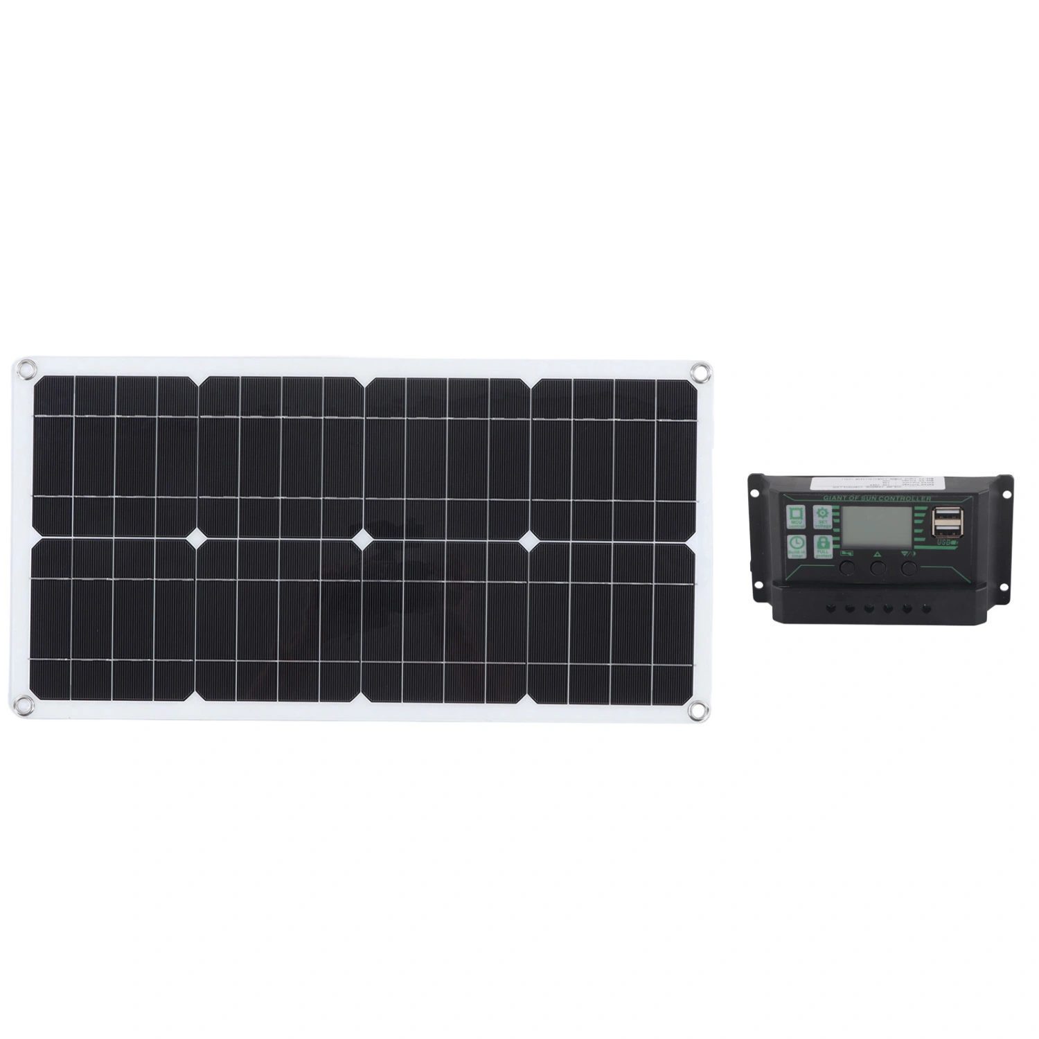 BuyWeek 250W Monocrystalline Solar Panel Kit with 10A Charge Controller Dual USB Ports for RV Car Boat Battery Charging
