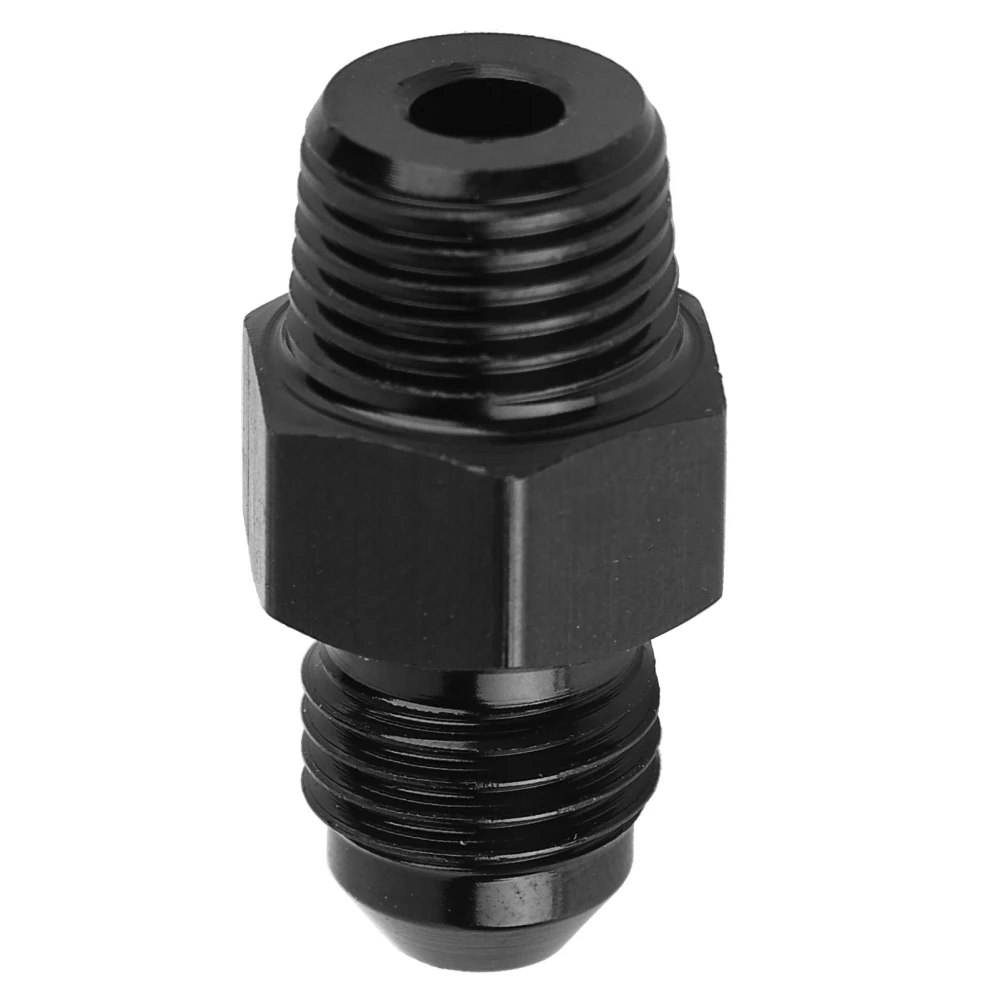 Straight Fuel Line Fitting 3AN to 1/8NPT 6061‑T6 Aluminum Adapter Connector Black Car Accessories