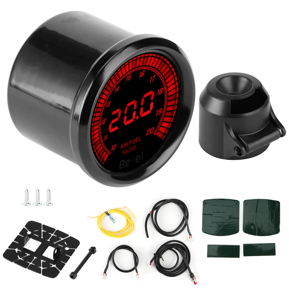 52mm Black 7 Color Pointer Air/Fuel Ratio Gauge Auto Car Instrument Accessory