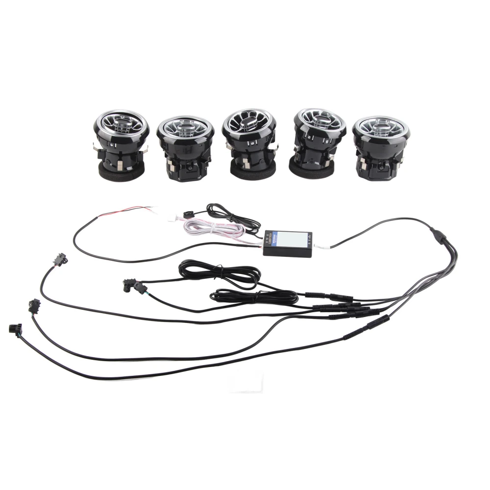 Front Air Vent Turbine Ambient Light Kit 64 Color LEDs APP Remote Control Replacement for A‑Class W176