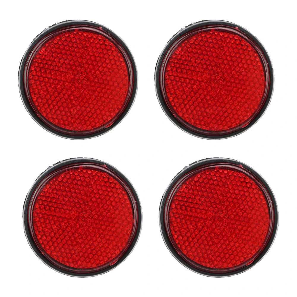 BuyWeek 4pcs 2in Bicycle Round Warning Reflectors Red for Semi Trucks Trailers Boats Horse Trailers Scooter