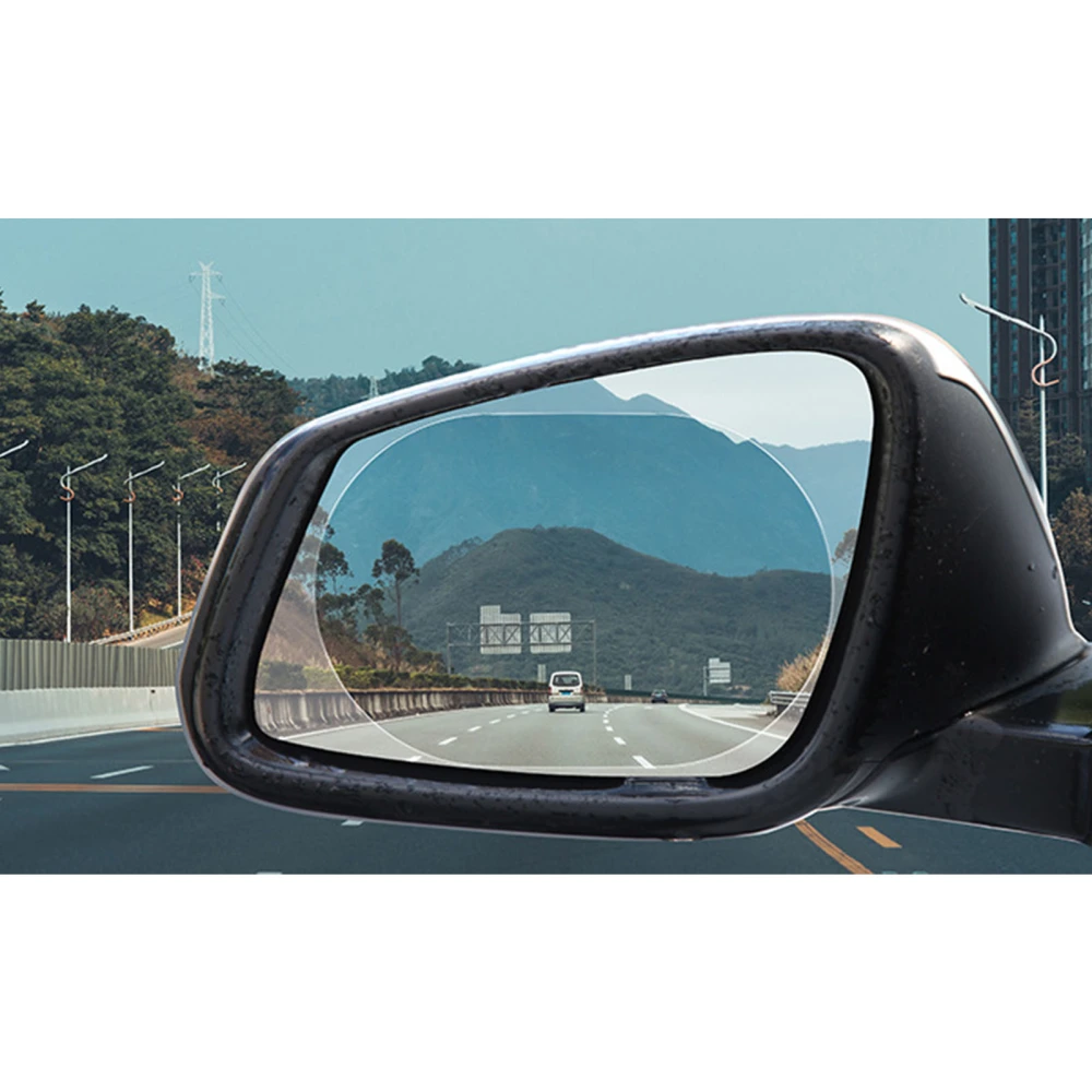 BuyWeek Rearview Mirror Rainproof Film Clear Nano Coating HD Anti Glare Waterproof PET for Safe DrivingOval 95x135mm/3.74x5.31in