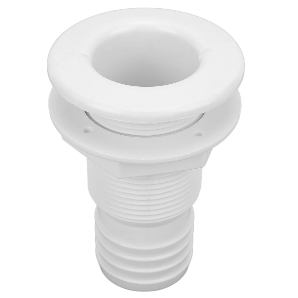 BuyWeek Marine Through Hull Fitting 2in White ABS Plastic Hose Coupler Drain Outlet Accessory