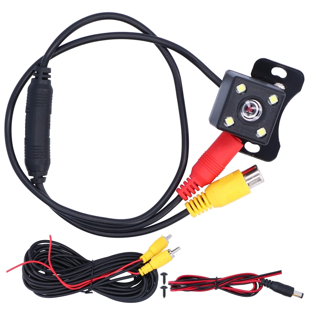 Car Rear View Camera 140° External 4 LED HD Night View License Plate Mounted Universal for 12V