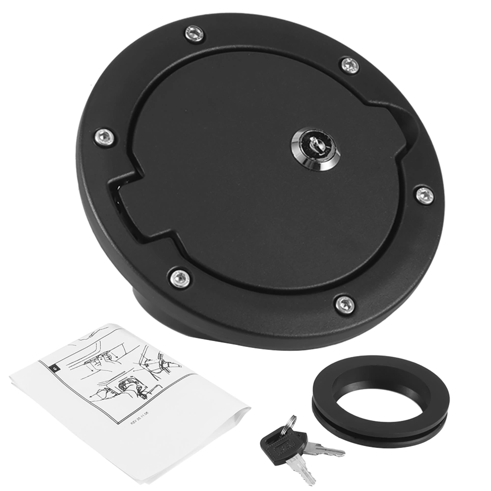 Fuel Tank Gas Cap Cover with Lock Fits for Jeep Wrangler JK 4-Door 2-Door 2007-2017