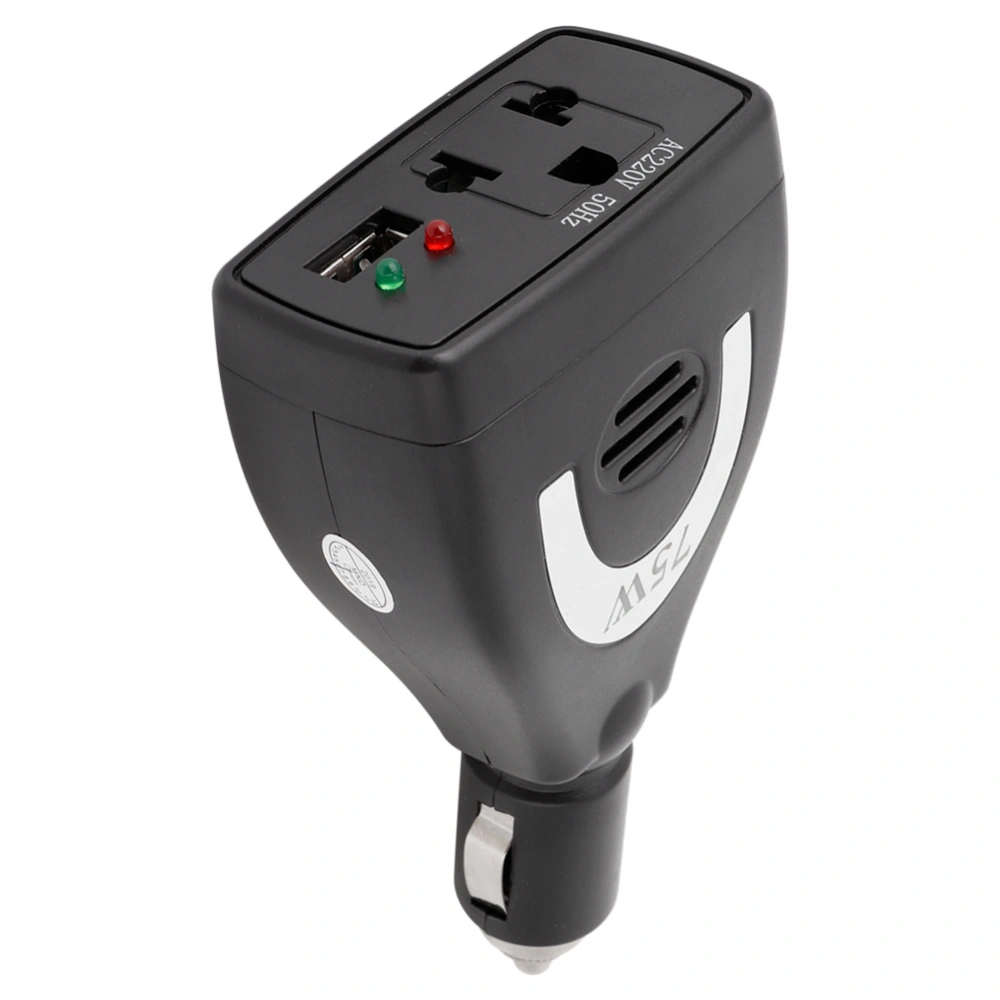 75W DC12V to AC 220V Car Power Inverter Converter USB Charger Adapter