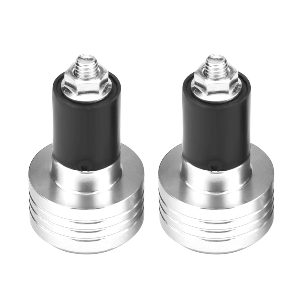 Pair of 22mm Universal Aluminum Motorcycle Grip Handlebar Ends Weight Balance Plug Silver